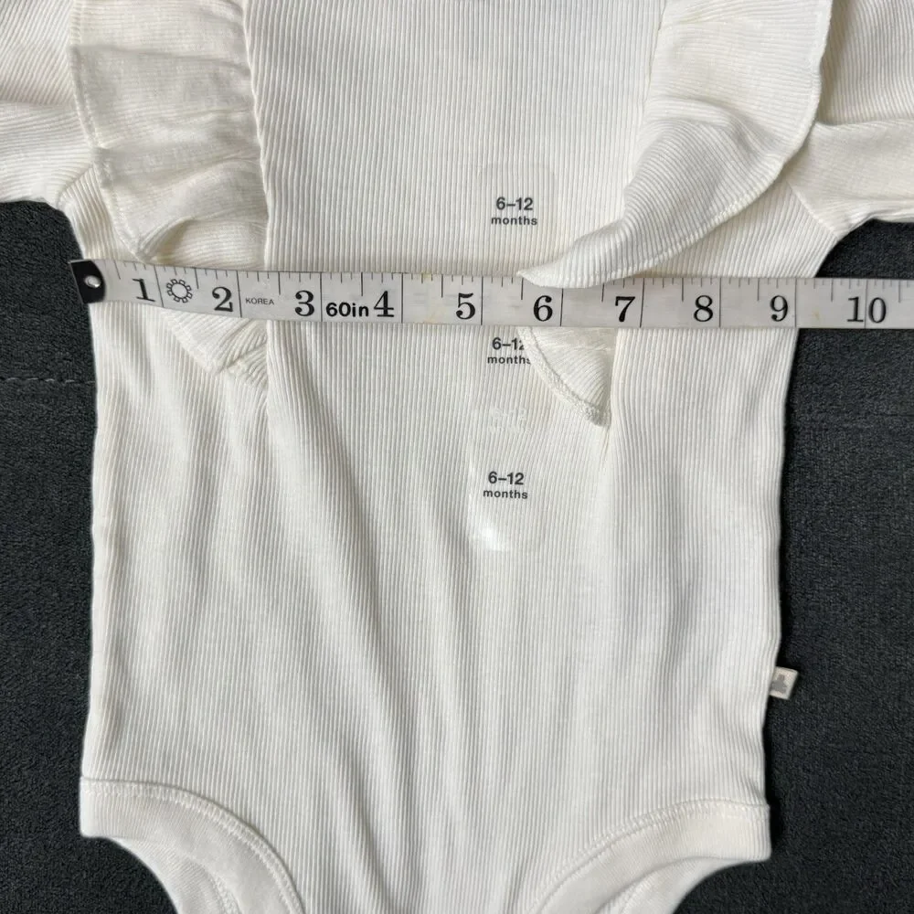 BabyGap Ivory 6/12M Ruffle 100% Cotton Bodysuit~NWT's